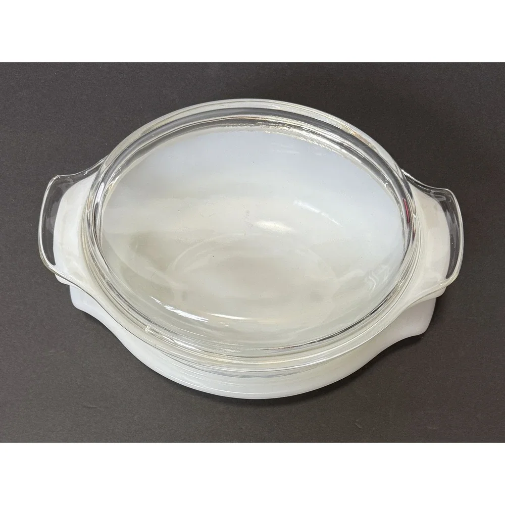 ANCHOR HOCKING Fire King VTG Blue Cornflower Casserole Dish #433 1.5 QT - 2 Lids